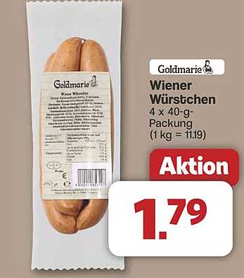 Goldmarie Wiener Würstchen 4 x 40-g-Packung