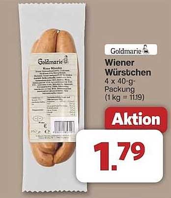 Goldmarie Wiener Würstchen 4 x 40-g-Packung