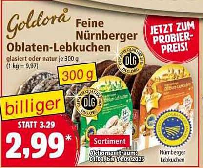 Goldora Feine Nürnberger Oblaten-Lebkuchen 300 g