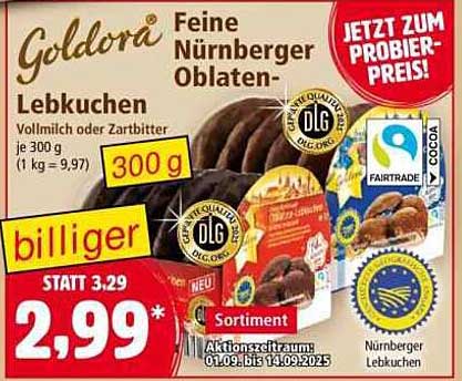 Goldora Feine Nürnberger Oblaten-Lebkuchen 300g
