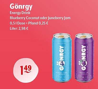 Gönrgy Energy Drink - Blueberry Coconut oder Juneberry Jam