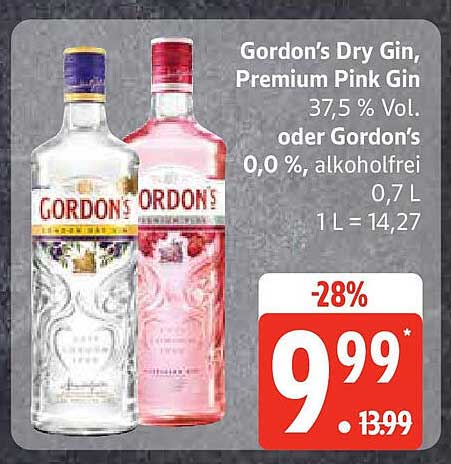 Gordon's Dry Gin, Premium Pink Gin - 28% Rabatt