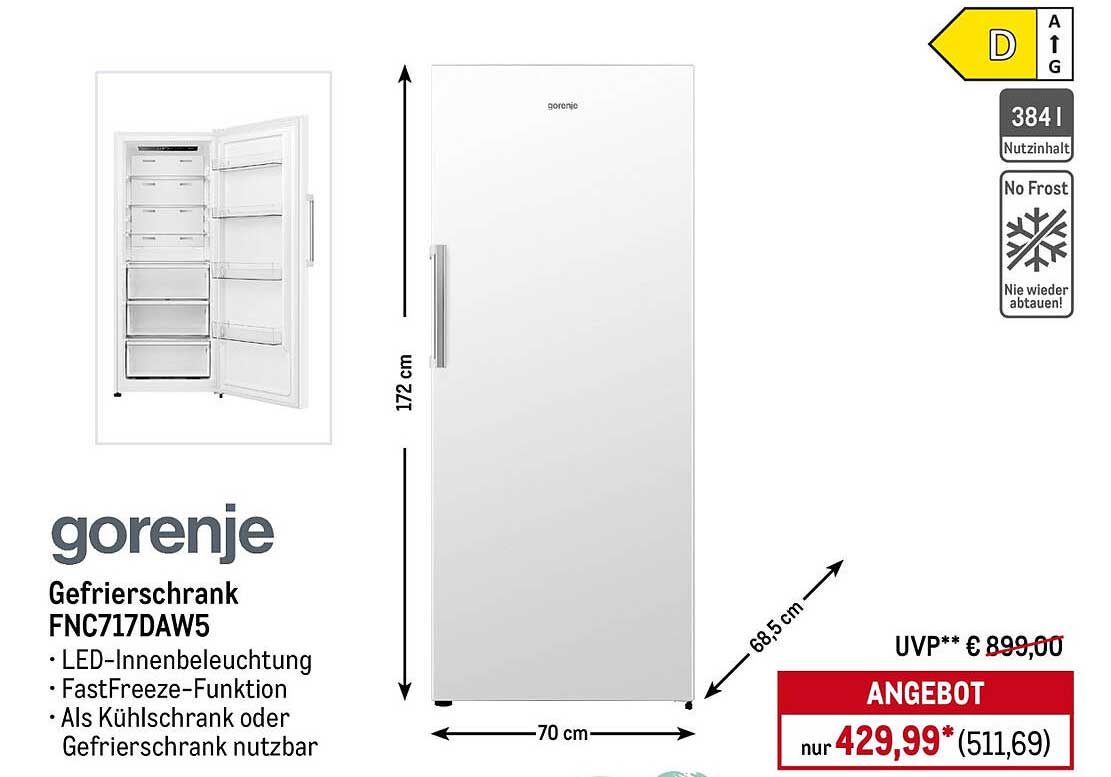 Gorenje Gefrierschrank FNC717DAW5