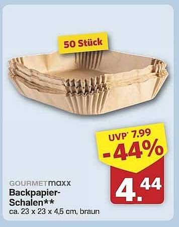GOURMETmaxx Backpapier-Schalen, 50 Stück