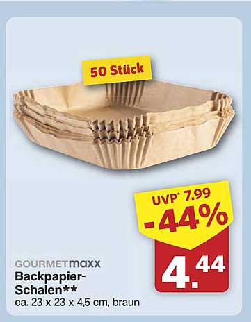 GOURMETmaxx Backpapier-Schalen 50 Stück