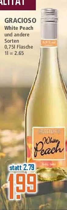 GRACIOSO White Peach und andere Sorten 0,75l Flasche