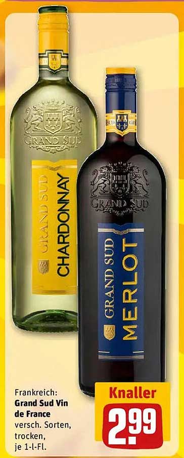 Grand Sud Vin de France - Chardonnay & Merlot, je 1-L-Fl.