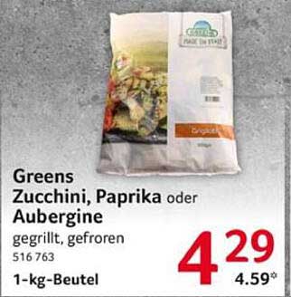 Greens Zucchini, Paprika oder Aubergine - Gegrillt und Gefroren
