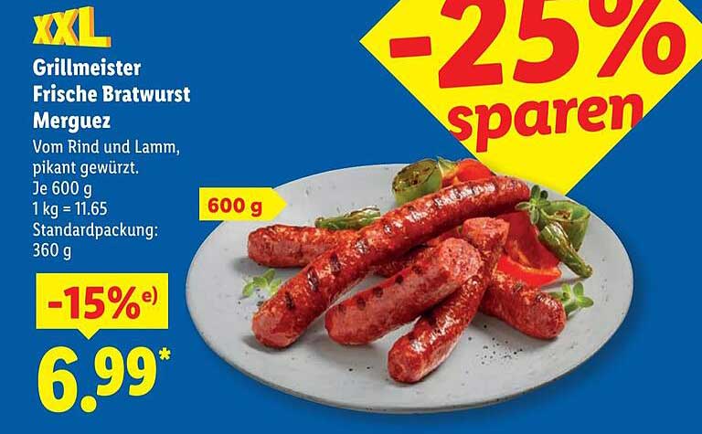 Grillmeister Frische Bratwurst Merguez