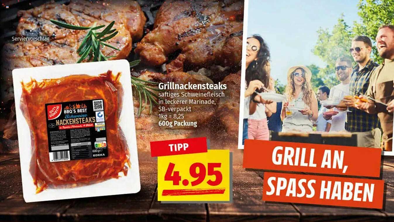 Grillnackensteaks - saftiges Schweinefleisch in leckerer Marinade