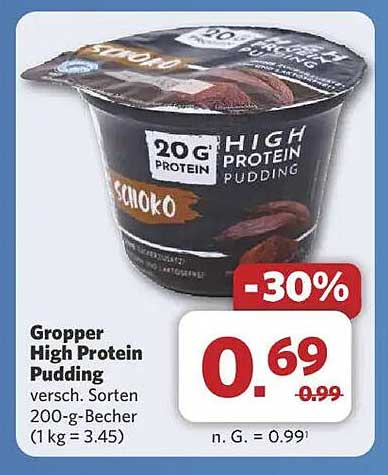 Gropper High Protein Pudding verschiedene Sorten