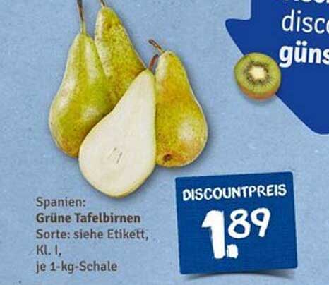 Grüne Tafelbirnen - Frisch und lecker aus Spanien