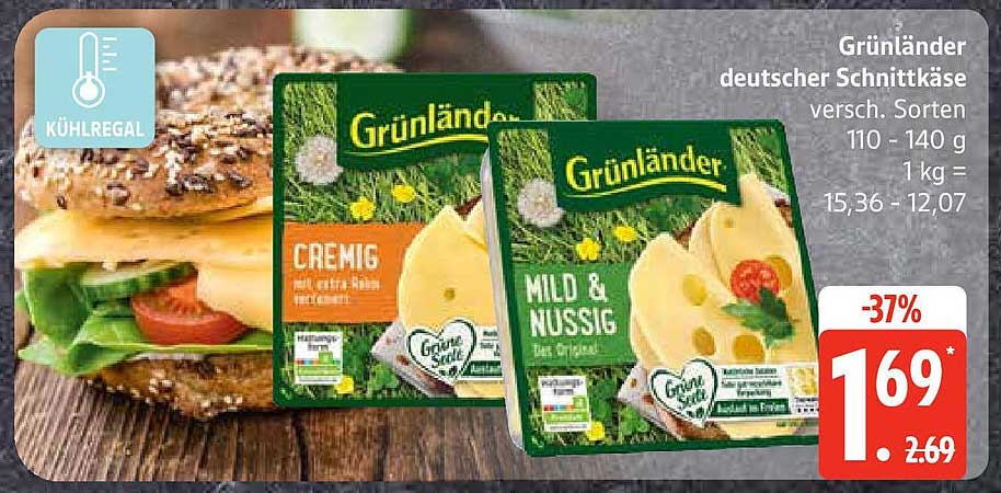 Grünländer deutscher Schnittkäse - verschiedene Sorten