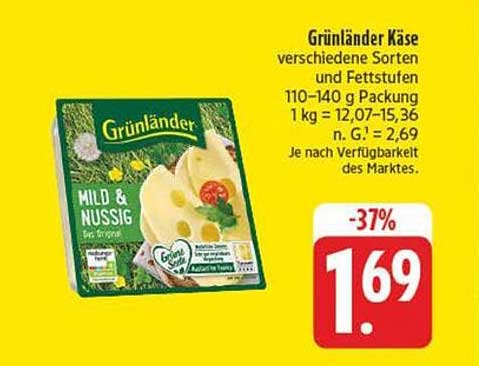 Grünländer Käse - verschiedene Sorten und Fettstufen 110-140 g