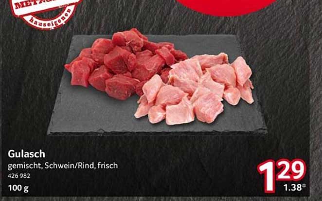 Gulasch gemischt, Schwein/Rind, frisch