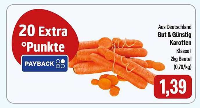 Gut & Günstig Karotten Klasse I 2kg Beutel
