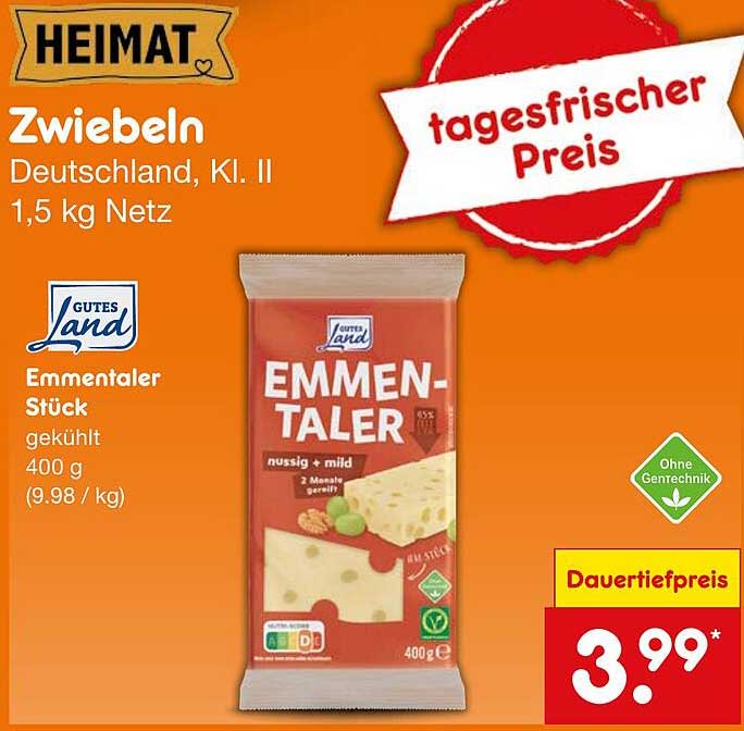 GUTES LAND Emmentaler Stück 400 g