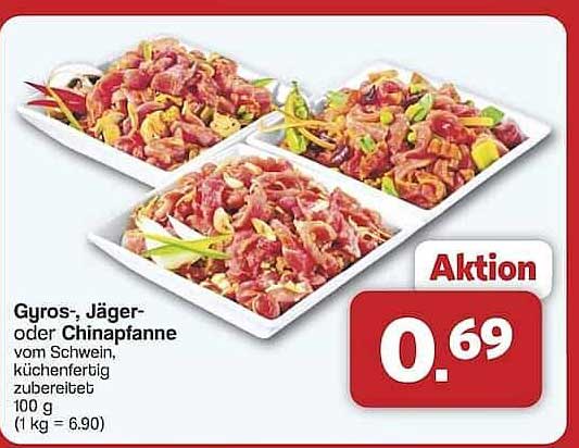 Gyros-, Jäger- oder Chinapfanne vom Schwein, küchenfertig zubereitet