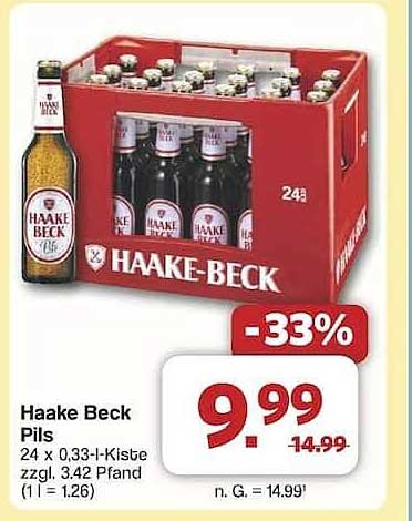 Haake Beck Pils - 24 x 0,33-l-Kiste