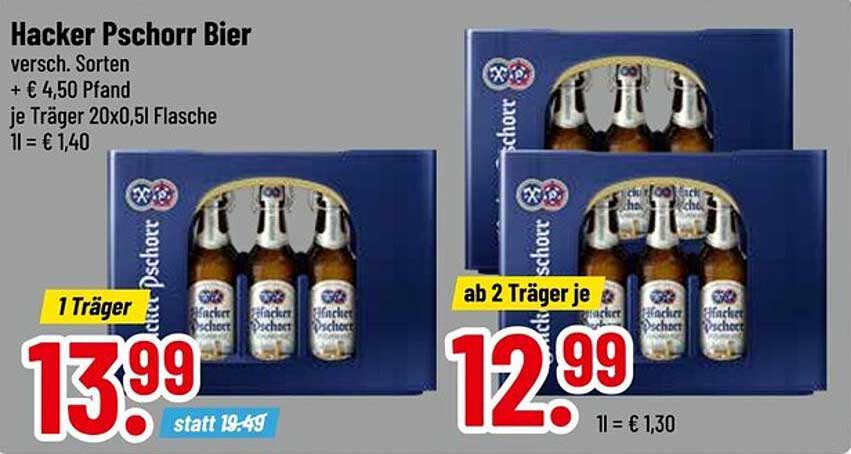 Hacker Pschorr Bier – 20x0,5l Träger
