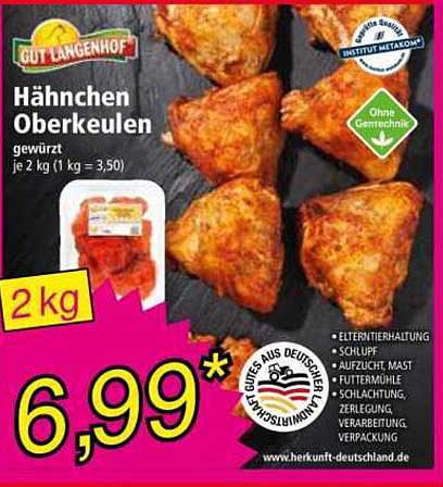 Hähnchen Oberkeulen gewürzt 2 kg