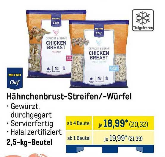Hähnchenbrust-Streifen/-Würfel