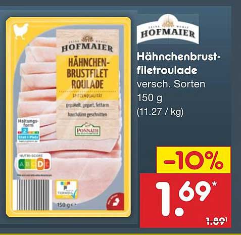 Hähnchenbrustfiletroulade versch. Sorten 150 g