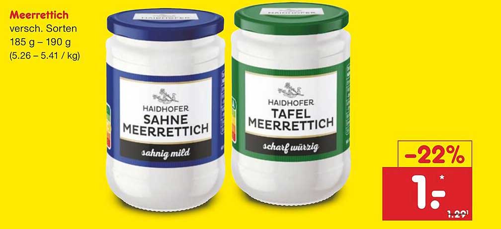 Haidhofer Meerrettich - verschiedene Sorten (185 g - 190 g)