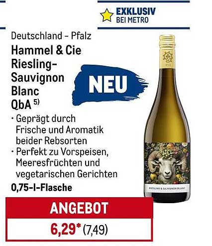 Hammel & Cie Riesling-Sauvignon Blanc QbA 0,75 l-Flasche