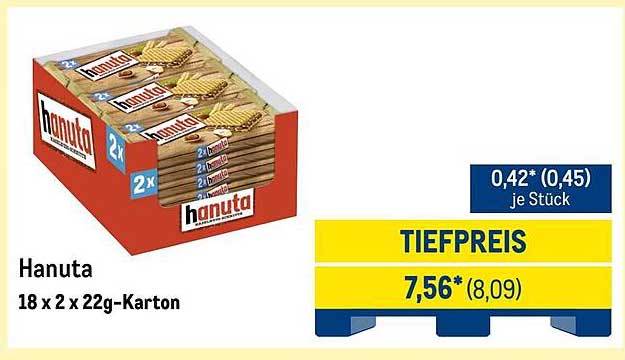 Hanuta 18 x 2 x 22g-Karton
