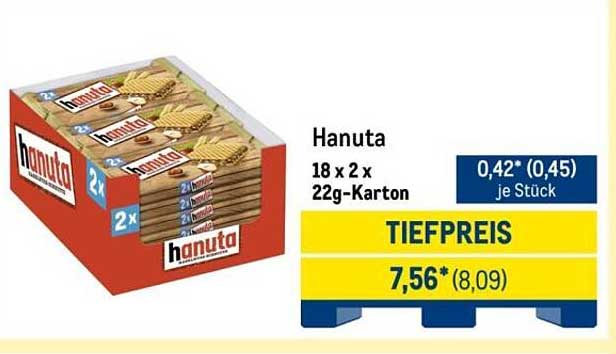 Hanuta 18 x 2 x 22g-Karton