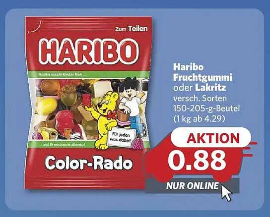 Haribo Fruchtgummi oder Lakritz Color-Rado 150-205 g-Beutel