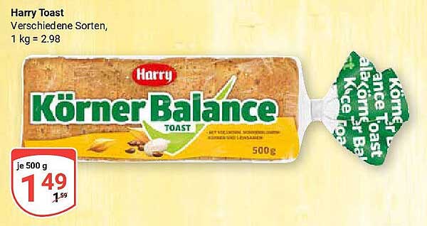 Harry Körner Balance Toast, 500 g
