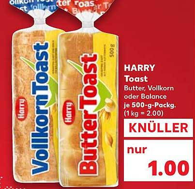 HARRY Toast, Butter, Vollkorn oder Balance je 500-g-Pack.