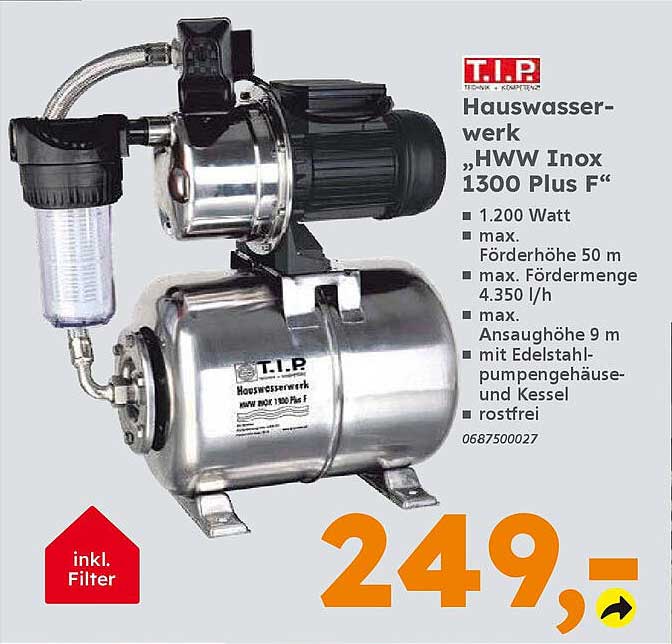 Hauswasserwerk "HWW Inox 1300 Plus F"