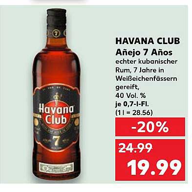 HAVANA CLUB Añejo 7 Años - Echter kubanischer Rum, 7 Jahre in Weißeichenfässern gereift