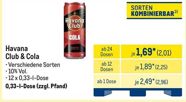 Havana Club & Cola - Diverse Sorten