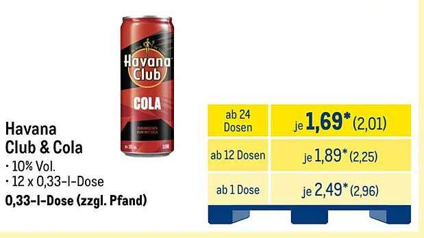 Havana Club & Cola - Erfrischender Genuss in jeder Dose