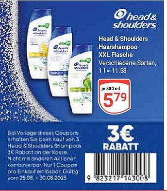 Head & Shoulders Haarshampoo XXL Flasche – Verschiedene Sorten