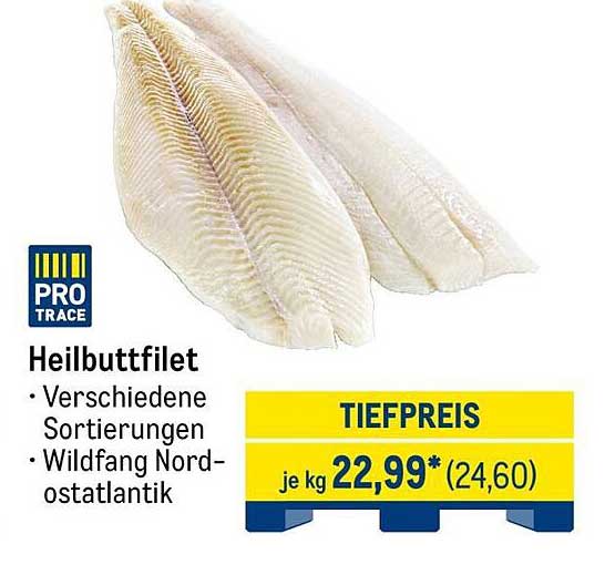 Heilbuttfilet - Verschiedene Sortierungen von Wildfang Nordostatlantik