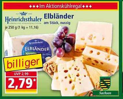 Heinrichsthaler Elbländer Käse am Stück, nussig - 250 g