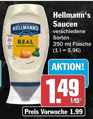 Hellmann‘s Saucen 250 ml Flasche, verschiedene Sorten