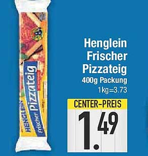 Henglein Frischer Pizzateig 400g Packung