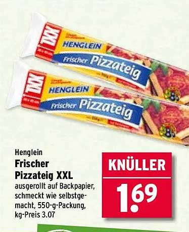 Henglein Frischer Pizzateig XXL
