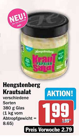 Hengstenberg Krautsalat verschiedene Sorten 380 g Glas