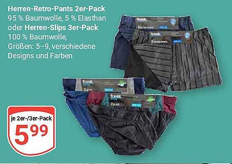 Herren-Retro-Pants 2er-Pack
