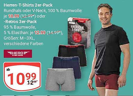 Herren-T-Shirts 2er-Pack oder Retros 3er-Pack