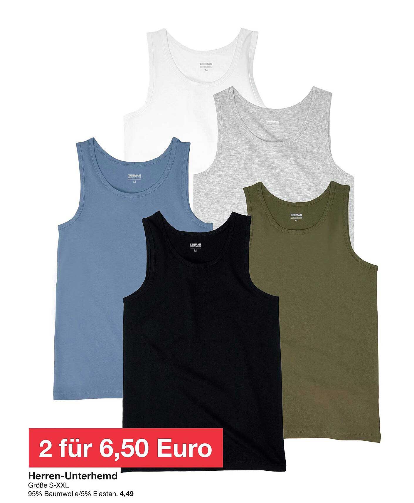 Herren-Unterhemden – 2 für 6,50 Euro