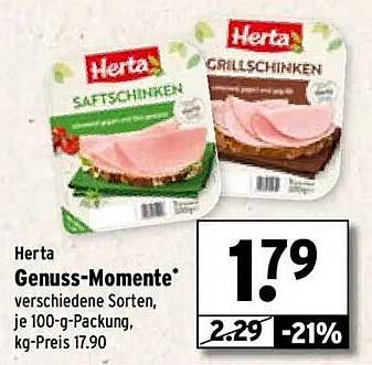 Herta Genuss-Momente – verschiedene Sorten, je 100-g-Packung