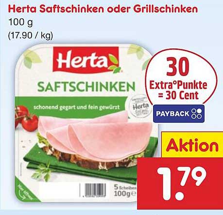 Herta Saftschinken oder Grillschinken 100 g